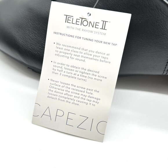 11.5W 11.5 WIDE WIDTH Capezio Womens CG09 Black Leather Oxford Tap Dance‎ Shoes - Picture 13 of 13